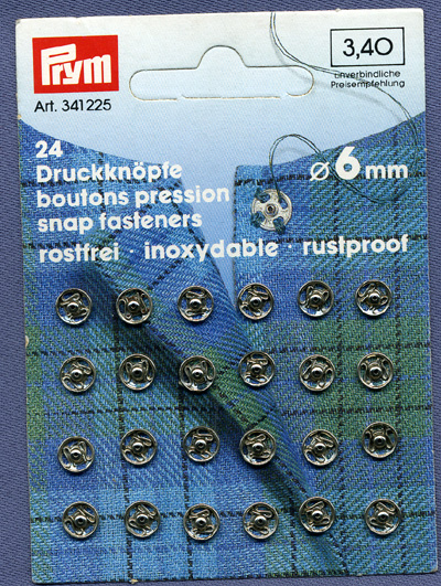 24 Druckknöpfe 6 mm Prym 24 Druckknöpfe 6 mm Prym
